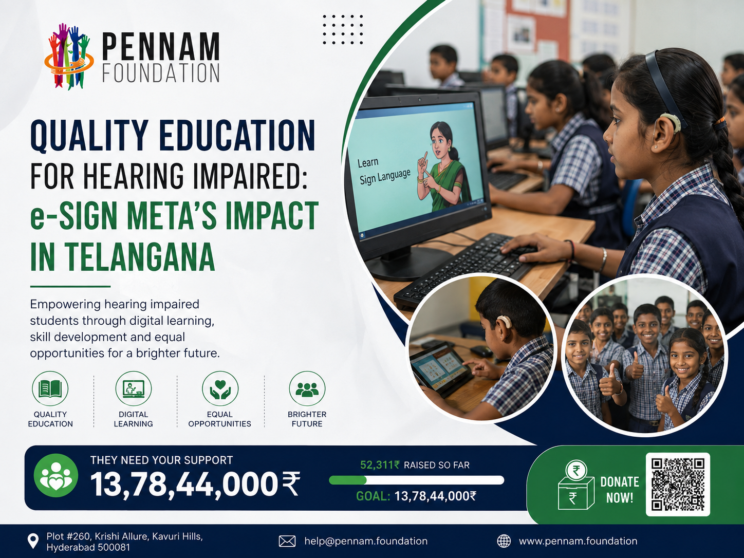 Quality Education for Hearing Impaired: e-Sign Meta's Impact in Telangana